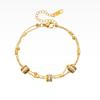 One Style304The stainless steel gold-plated synthetic zirconia women's bracelet has a unique and luxurious charm, suitable for daily wear, parties,