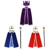 King Robe Costume Set King Cloak Crown Set King Capes Halloween Cosplay Costume for Kids Teen Adult Cosplay, Role Play