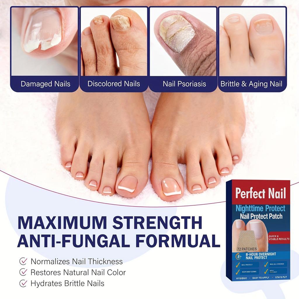 Night Nail Care Patches Improve Yellow And Thickened Nails, Reduce Onychomycosis And Soft Nails(72pcs/box)