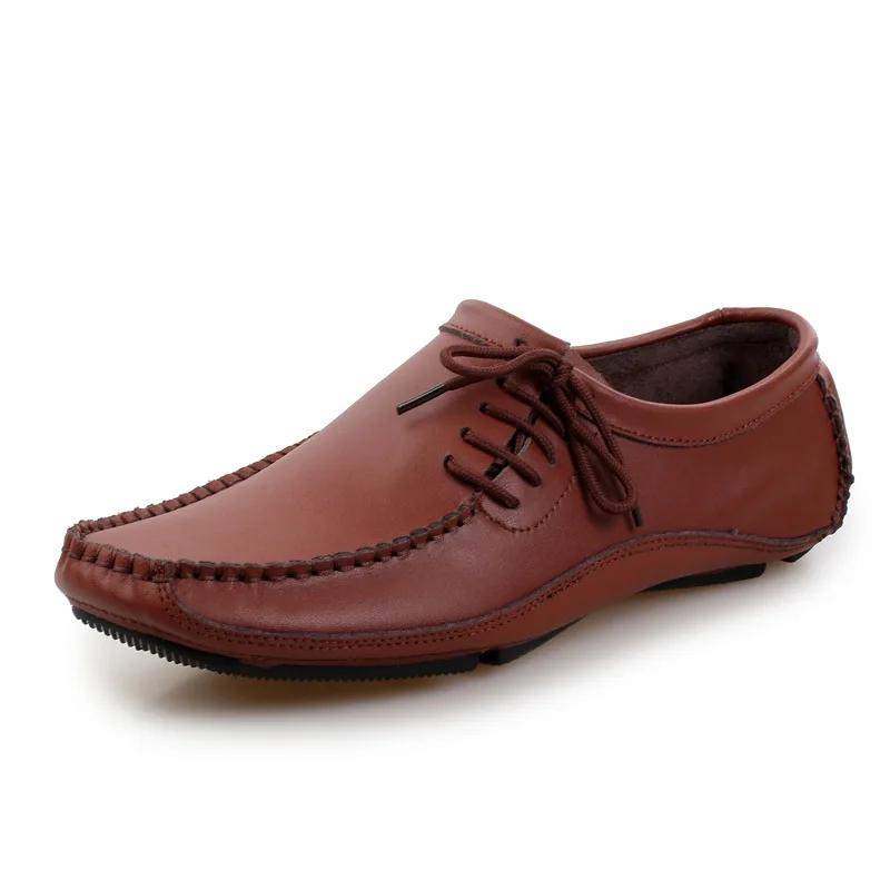 Fashion Genuine Leather Men Casual Shoes Fashion Loafers Newly High Quality Handmade Boat Shape Driving Shoes Man Zapatos De Hombre