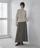 Mosyupamosyu Vintage Flare Check Skirt [Brown]