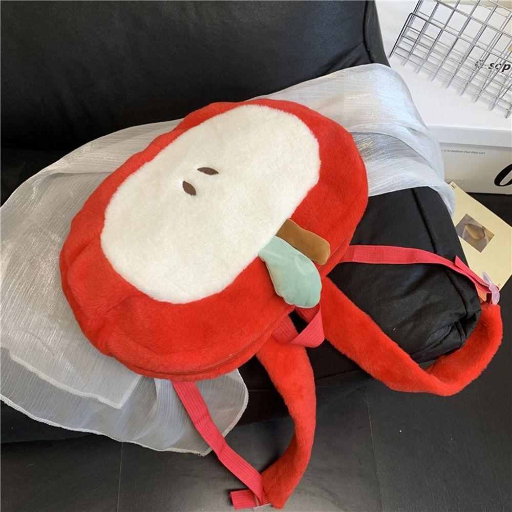 Soft Fruit Doll Shoulder Bag Kawaii Student Schoolbag Cartoon Fruit Plush Backpack Kid Girl Boy