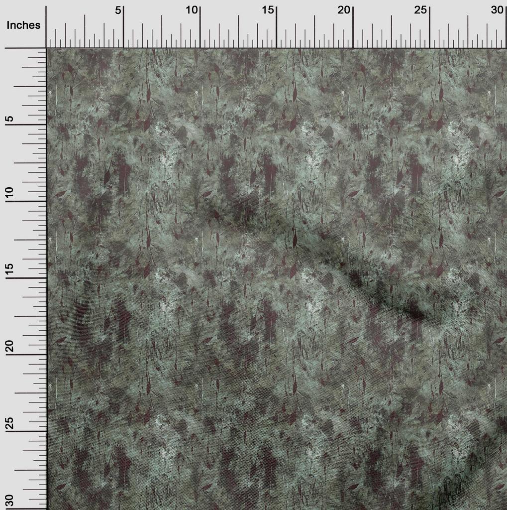 oneOone Cotton Flex Dusty Teal Green Fabric Watercolor Floral Sewing Craft Projects Fabric Prints By Yard 40 Inch