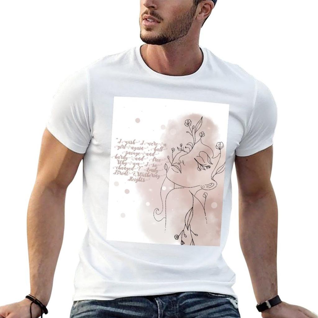 Emily Bronte Wuthering Heights Quote T-Shirt Stretch Fabric Comfort T-Shirt