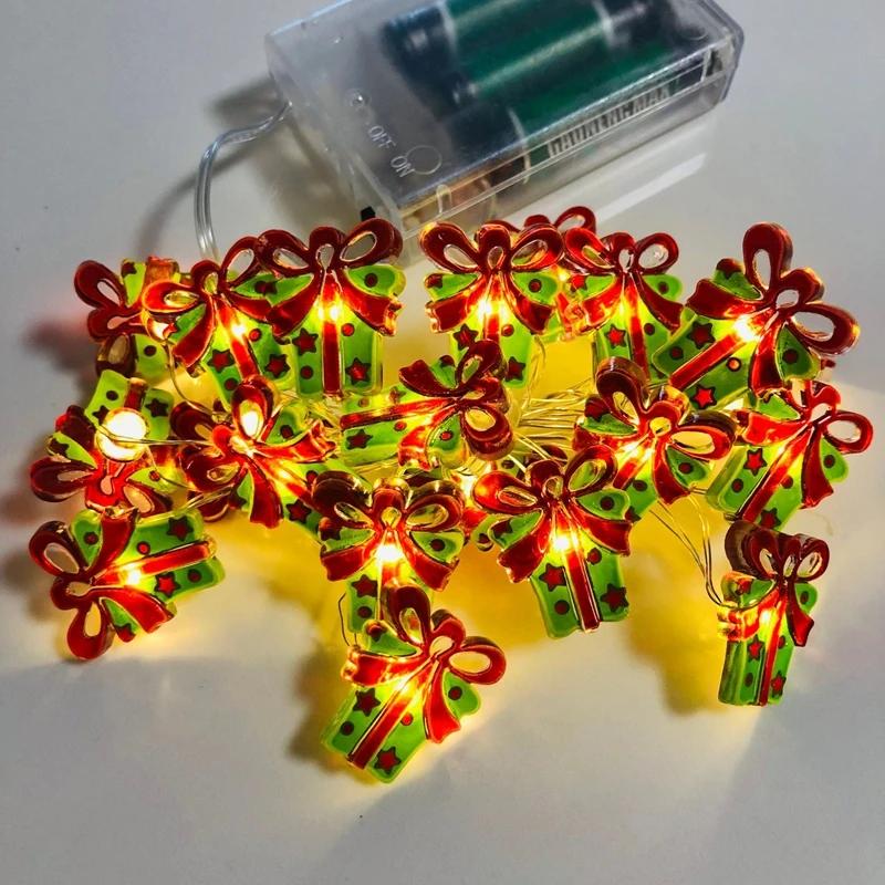 2m 20 Lights Christmas Lights Garland Santa Claus String Lights For Party Decorations Xmas Tree Decor New Year Gift 2025