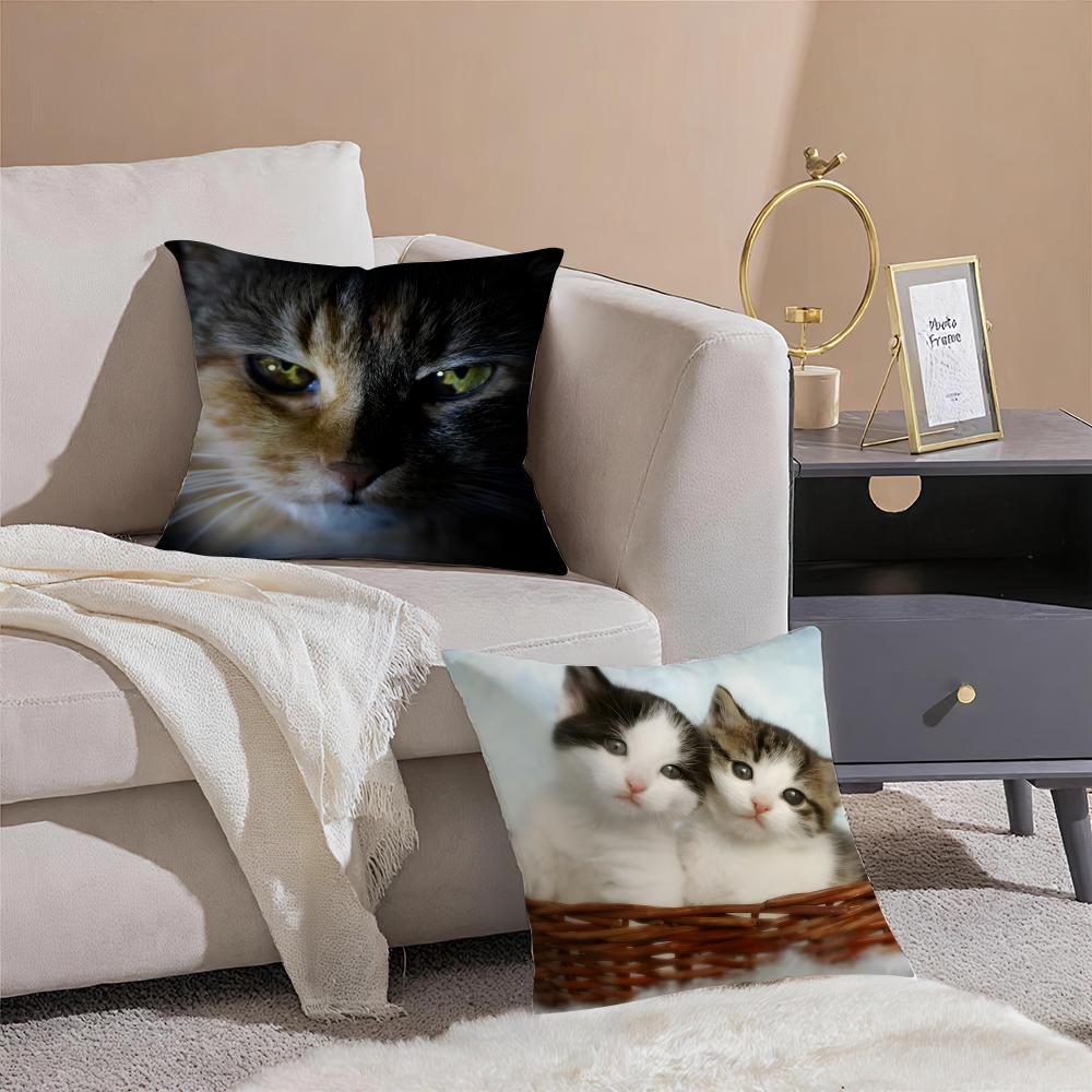 Cats Cushion Cover Linen Cushion Cover Soft Decorative Case For Sofa Home Decor