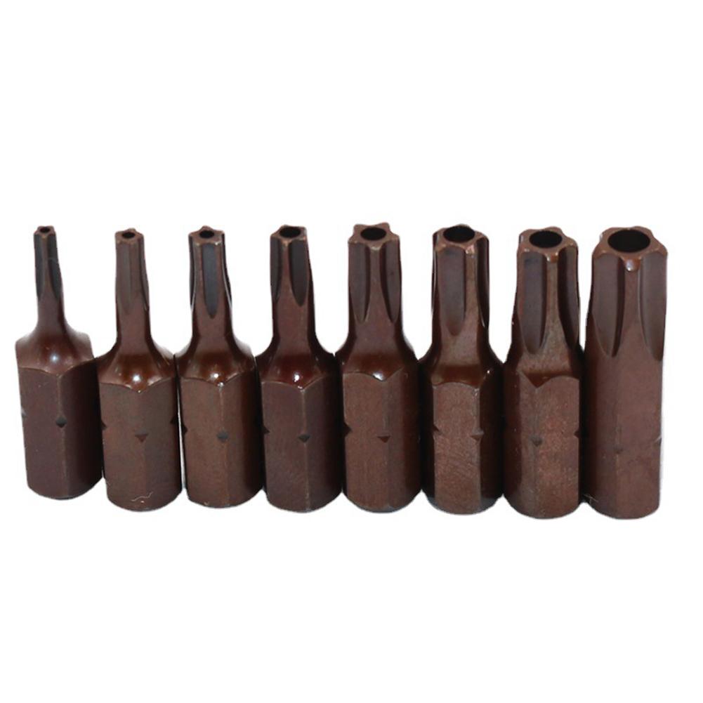 8 PCS Magnetic Batch Head Screwdriver Bit Set For Electric Drill TS8/10/15/20/25/27/30/40 Five-Point Screw Driver Bit Tools