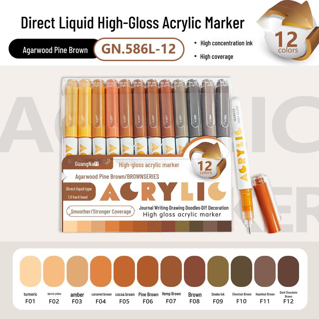 Guangna 586 High-Gloss Waterproof Acrylic Marker - Opaque Student Art Doodle Pen
