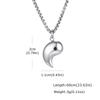 Mystical Ba Gua Zircon Necklace for Men Women, Stainless Steel Silver Taoist Pendant, Lucky Jewelry Gift