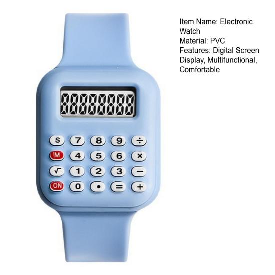 Taschenrechner Elektronische Uhr Digitaler Bildschirm Display Uhr Studenten Armbanduhr mit Abnehmbarem Armband Geschenk für Kinder Jungen Mädchen