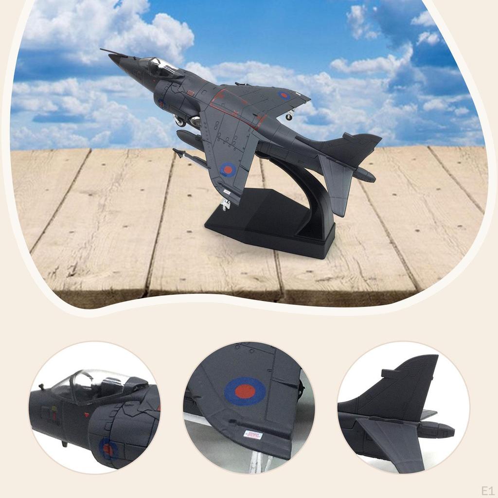 1:72 Diecast Jet Airplane Model Collectibles Attack Fighter Plane with Base for TV Cabinet