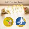 Folding Cat Tunnel S Shape Spring Type Cat Tunnel Toy With Plush Mouse And Feathers Spiral Tunnel Interactive Cat Toy