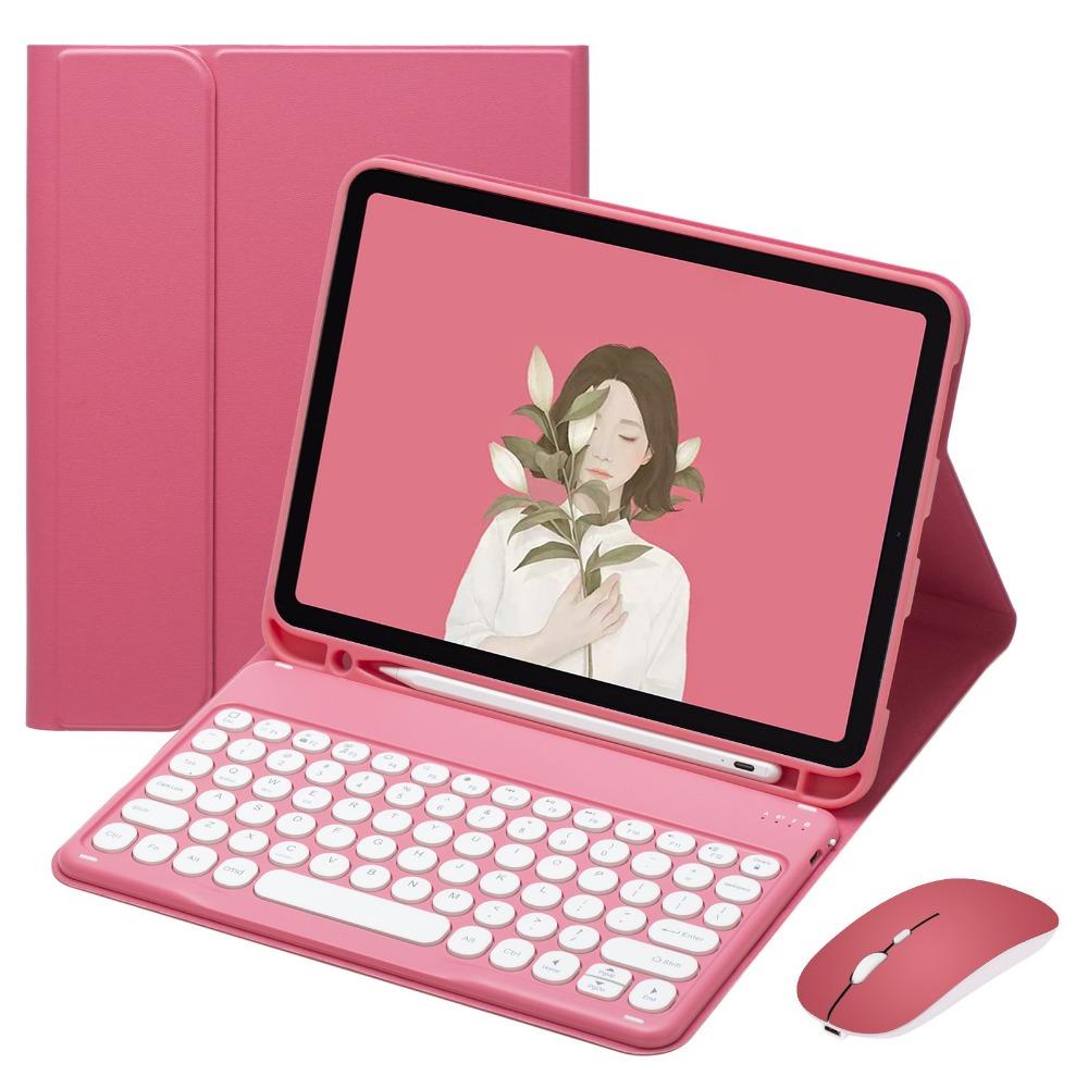 Bluetooth Keyboard Case for iPad Air 6 Pro 11 Split Round Keycap with Pencil Holder 10.2 Inch