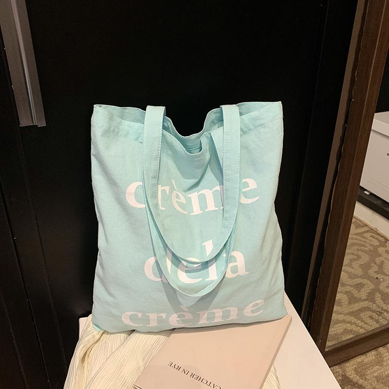 

Bag Lazy Wind Underarm Bag Women s New Alphabet Printed Canvas Bag Large Capacity Shoulder Class Bag зелёный