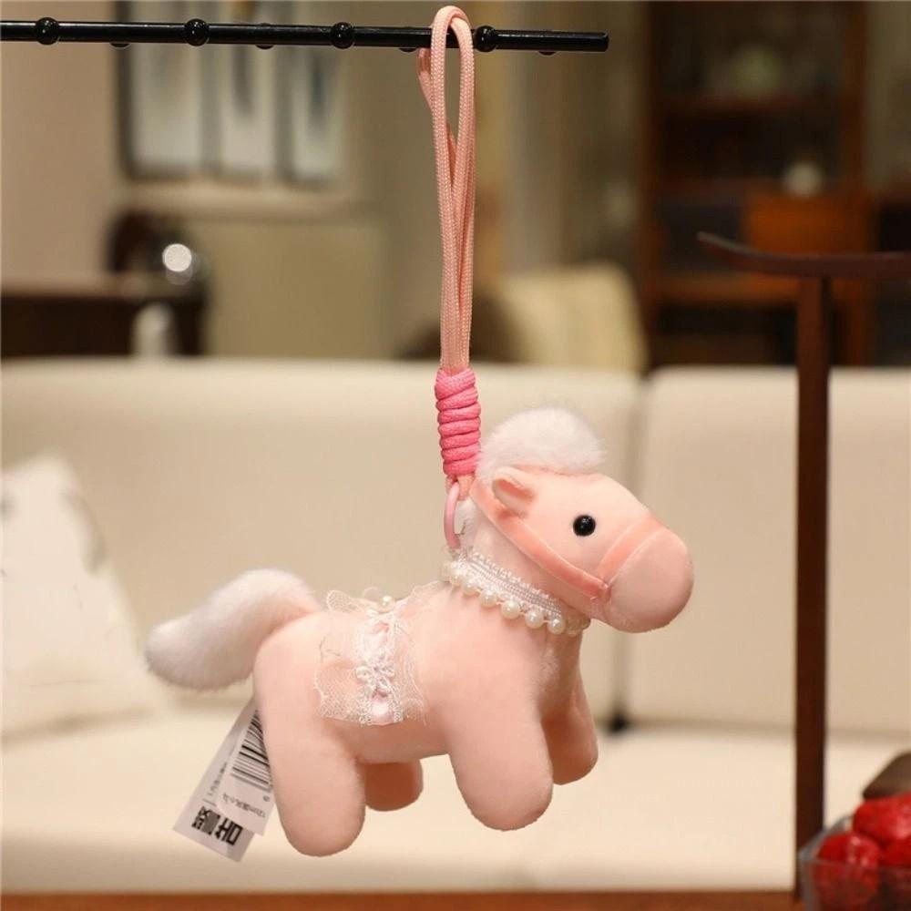 Mascot Doll Plush Horse Doll Pendant Creative Pony Key Ring Plush Pony Keychain  New Year Decor