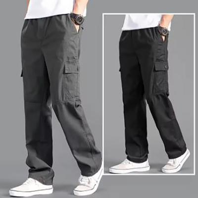 Cargo Pants Men's Loose Straight Oversize Clothing Solid Grey Versatile Work Wear Black Joggers Cotton Casual Male Trousers
