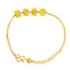 Gold Shop Style Sand Gold Bling Peace & Joy Crushed Ice Cube Bracelet for Women - Light Luxury High-End Beaded Jewelry
