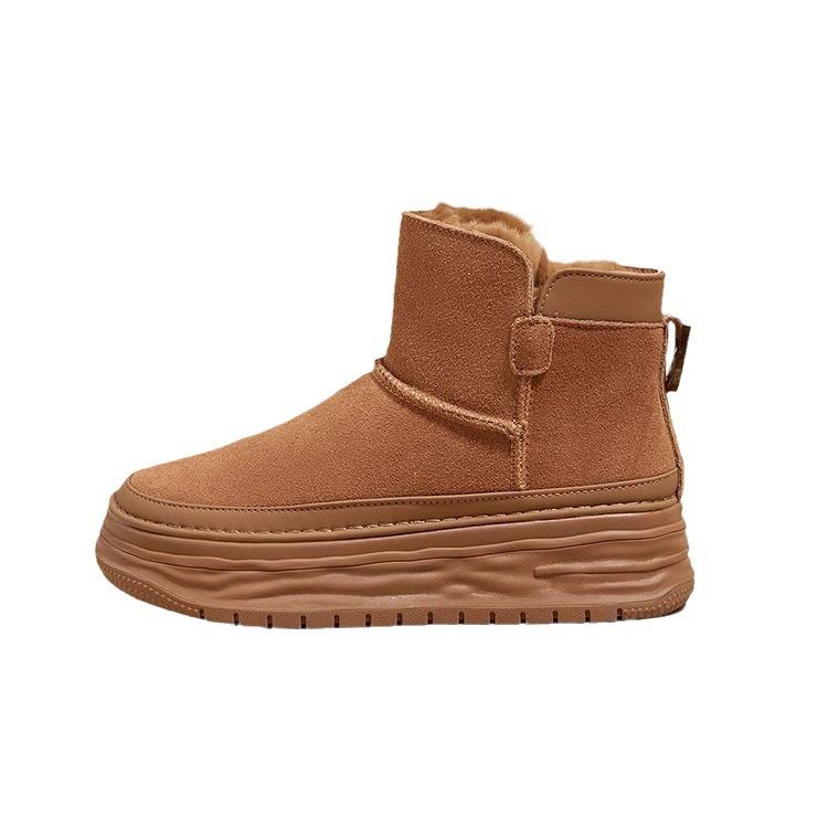 Thick-soled heightening snow boots women's winter velvet thickened warm non-slip short cotton boots wool lining