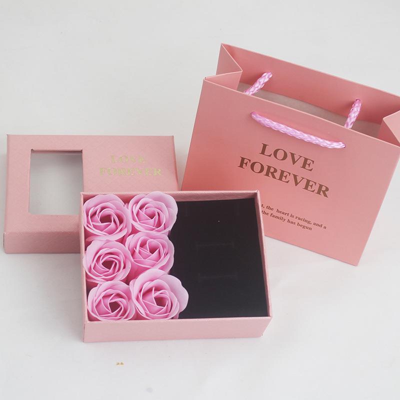 

Набор мыла в подарочной шкатулке для украшений: Подарок учителю на День святого Валентина из 6 предметов 6 Flowers + Gift Box + Gift Bag