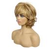 Synthetic Natural Blonde Wigs Short Bob Hair Daily Party Wig for Women Natural Wave Style Mommy Wig with Bangs Elegant Female