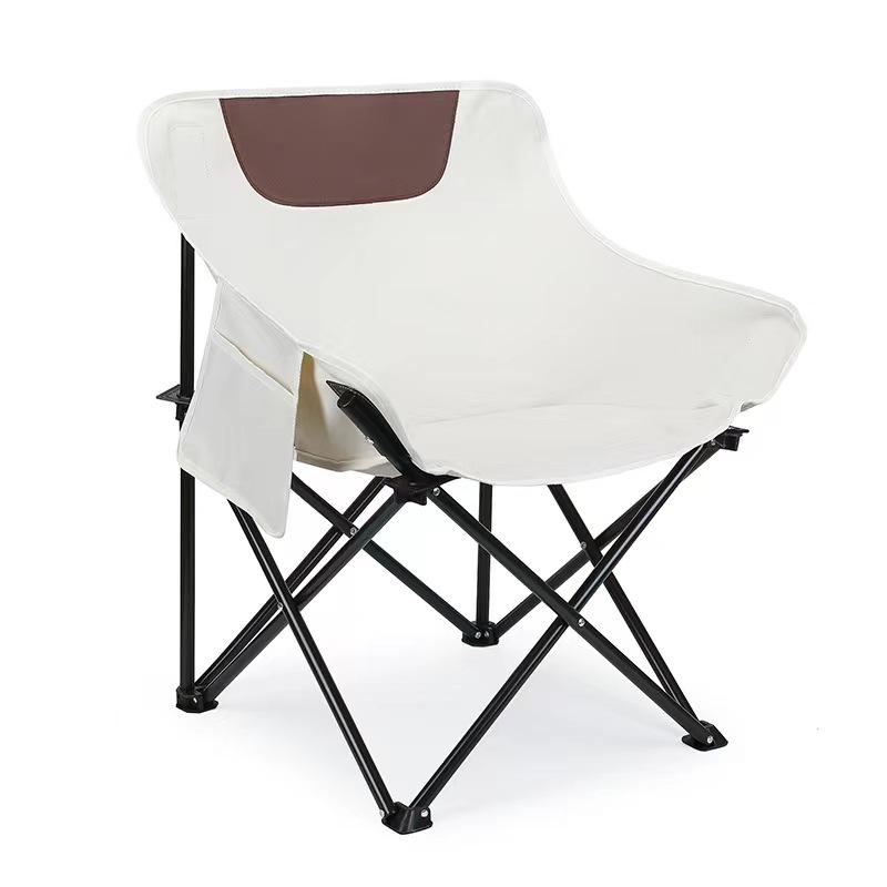 

Premium Outdoor Portable Folding Moon Chair - Thickened Low Back for Camping белый