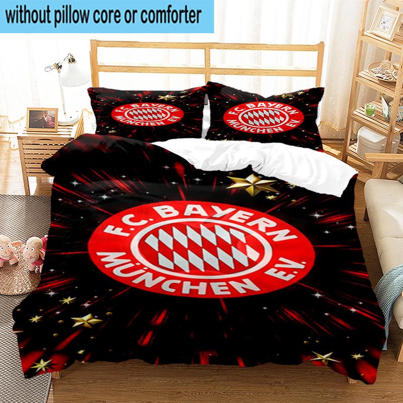 Set Biancheria da Letto Stampato FC Bayern München 3 Pezzi Copripiumino Chiusura Include 1 Copripiumino e 2 Federe Set Biancheria da Letto Decorazioni per la Casa Regali