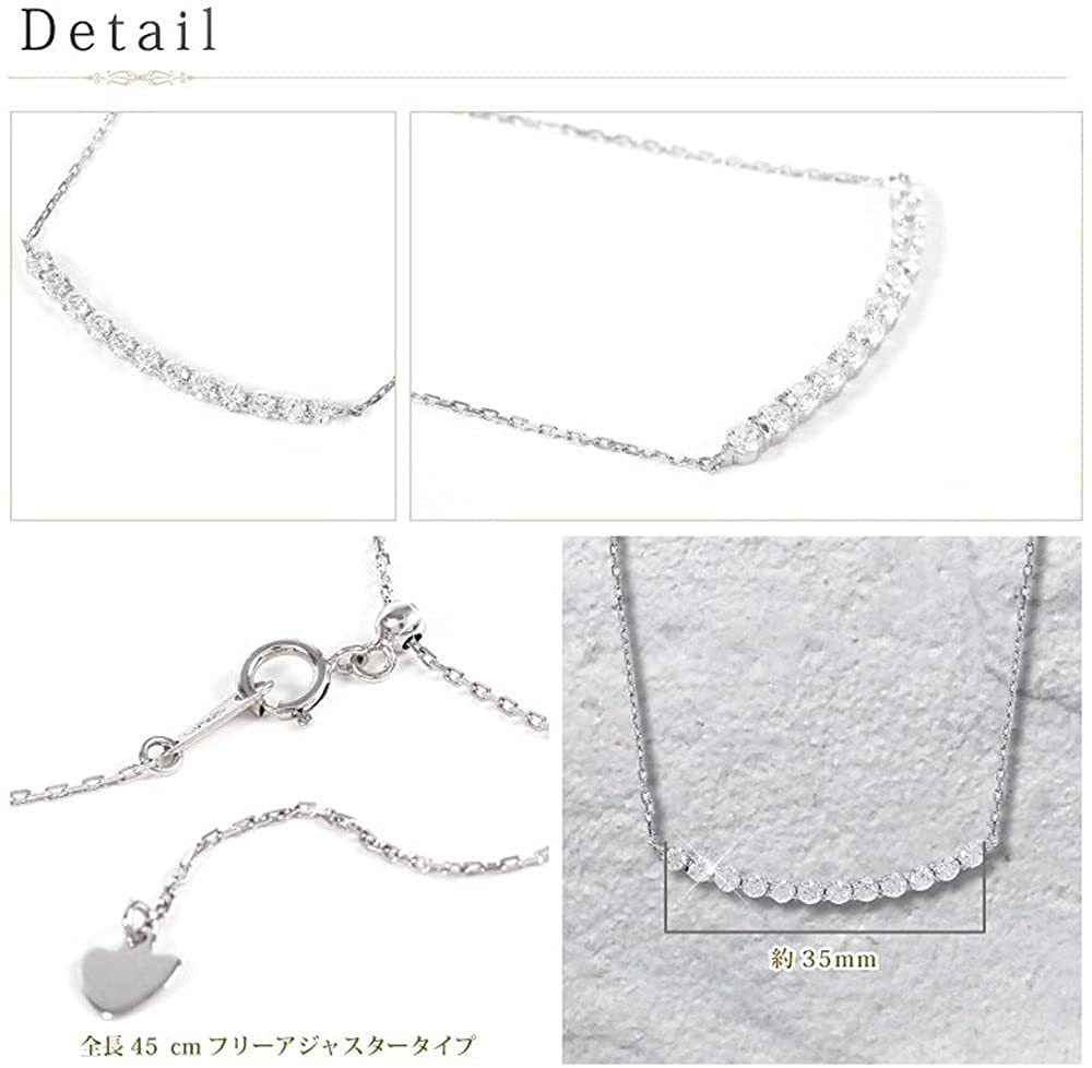 PLUSTER Halskette Geschenkbox Set Bar Halskette Geschenkbox Set Linie 925 Sterling Silber Länge verstellbar bis Zubehör Zirkonia Strass Beliebt