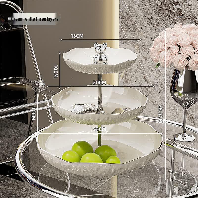 De ou Xingguang Cream Style Multi-layer Snack & Fruit Plate