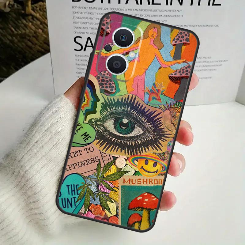 Eye Illustration Phone Case For OPPO Reno 8T 14F 13 F 12 11 10 14 Pro 7 8 Lite OPPO Find X8 X6 X5 X9 Pro Cover