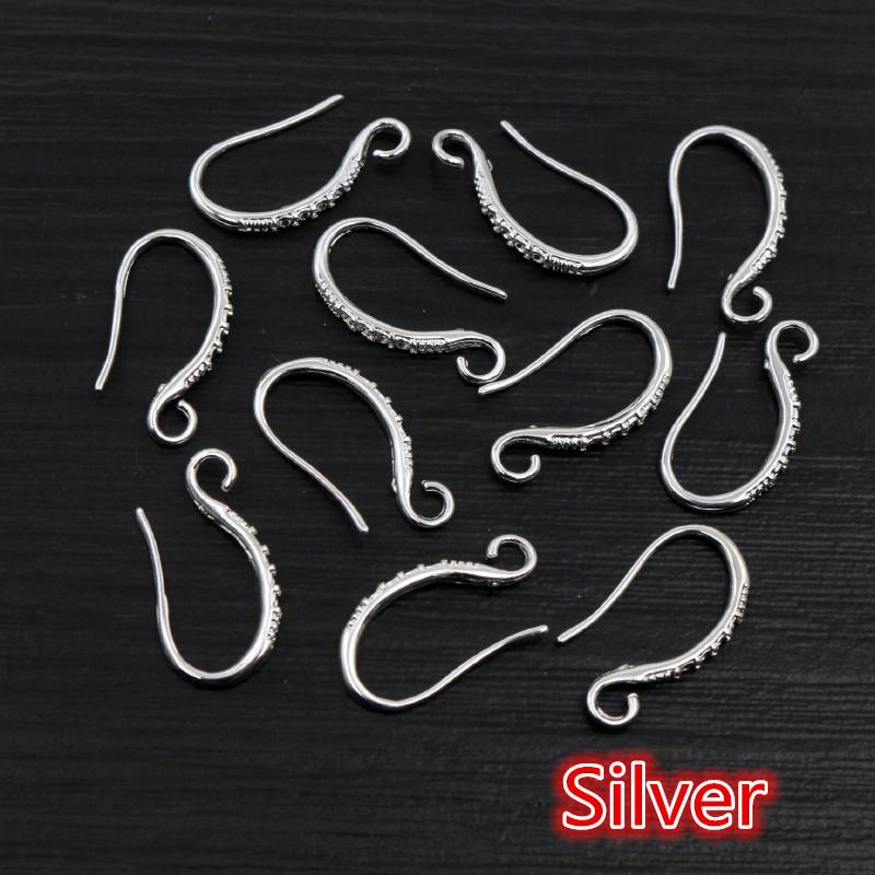 

20pcs 19x10mm Rhodium Silver Gold Plated Earring Findings Earrings Clasps Hooks Fittings DIY Jewelry Making Accessories Earwire серебряный