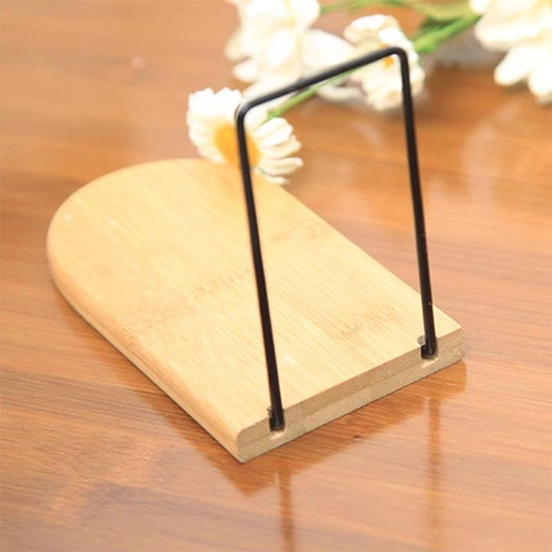 2pcs Nature Bamboo Desktop Organizer Bookends Book Ends Stand Holder Shelf Bookrack