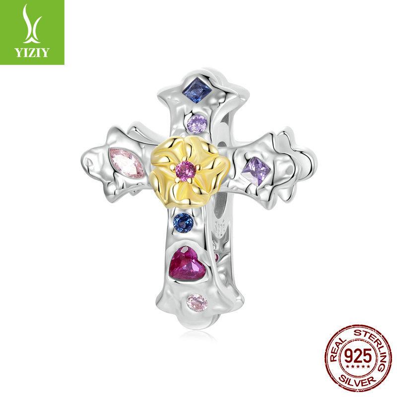 

Vintage Cross Diy Bracelet Beaded, Popular Faith S925 Sterling Silver Beads Loose Beads