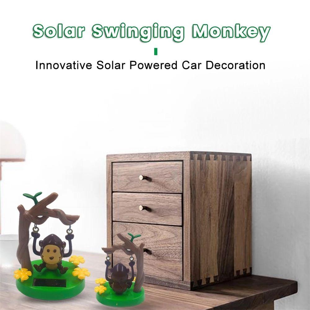 Animated Monkey Toy Car Styling Accessories Solar Powered Dancing Monkey Animal Swinging Ornaments