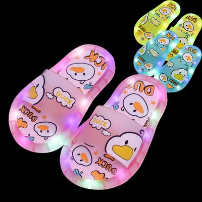 Children's Slippers Summer Cute Boys and Girls Baby Cartoon Flashing Lights Slippers Soft Bottom Indoor Non-slip