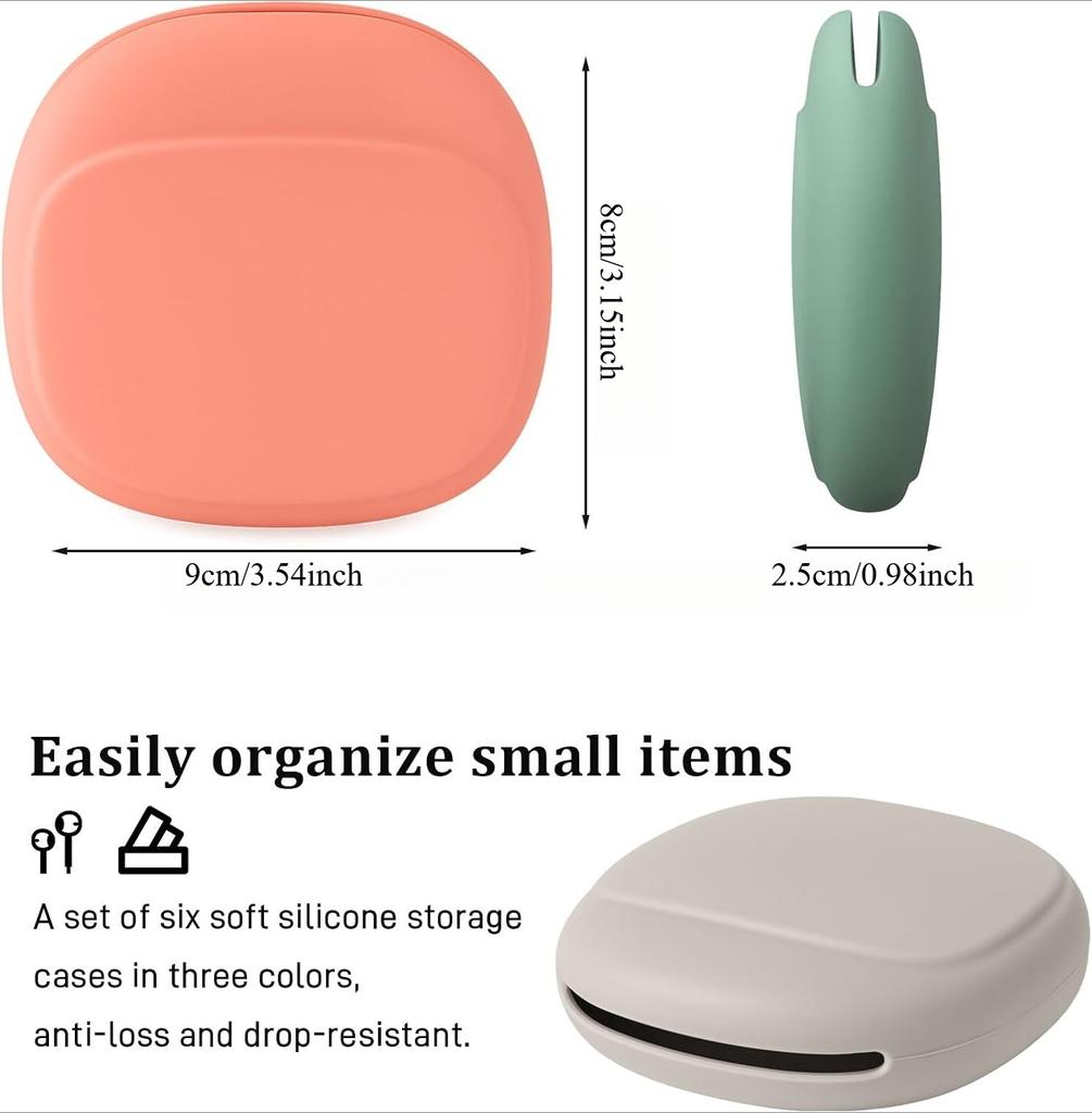2/5PCS Soft Silicone Headphone Organizer Tangle-Free Earbud Cable Case Mini Shockproof Pouch for Keys USB Cords Travel Essential