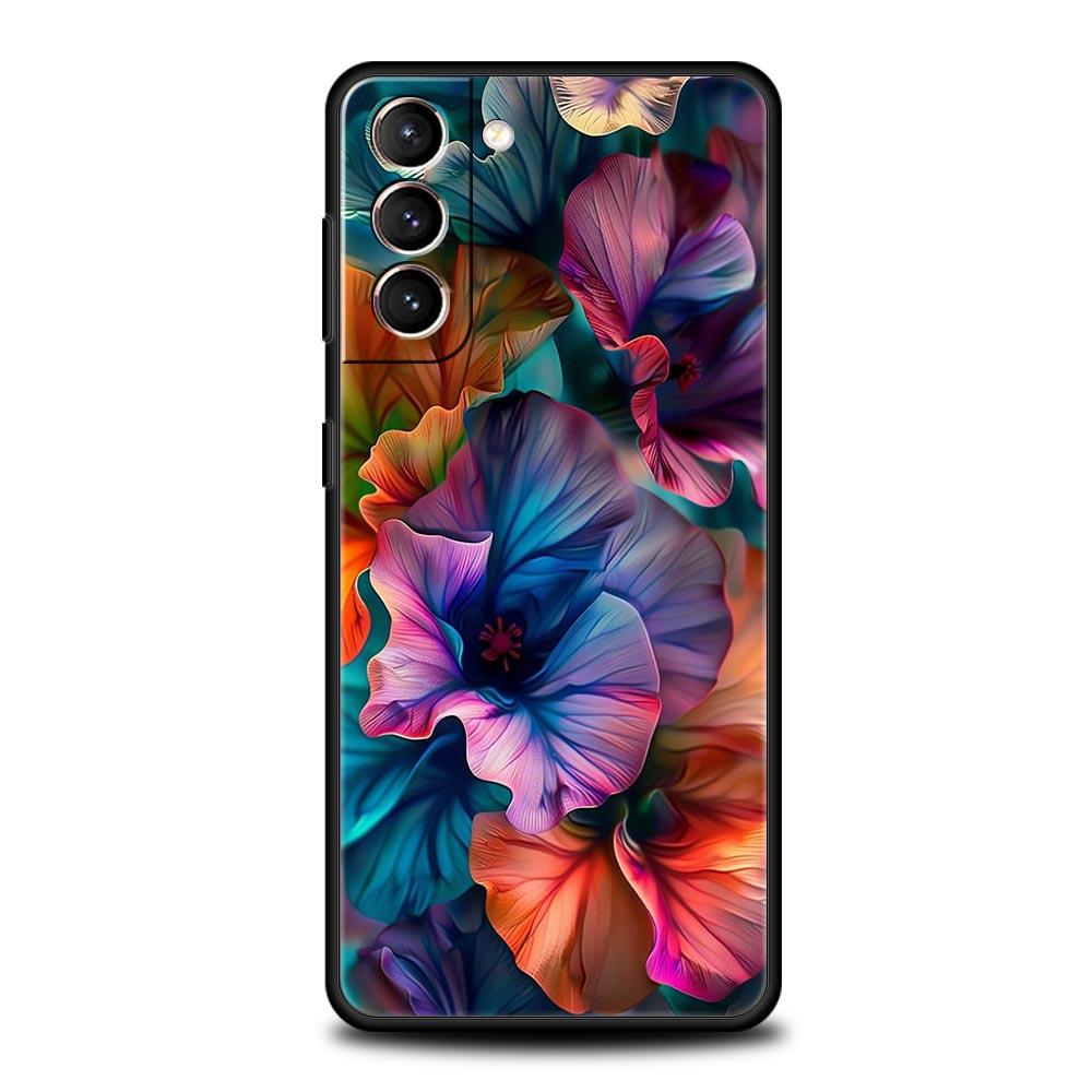 Abstract Plants Flower Phone Case for Samsung Galaxy S26 S25 S24 S23 S22 S20 S21 FE Ultra S25 Edge Plus 5G Soft TPU Cover Capas