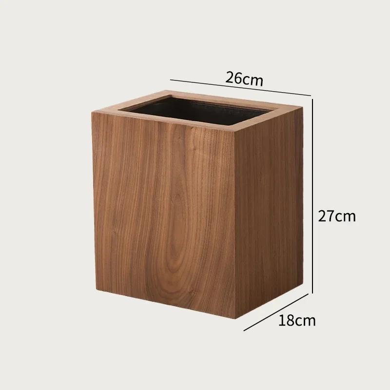 Creative Wooden Trash Can Rectangular Simple Garbage Can Home Wastebasket Bathroom Bin Kitchen Waste Storage Bins Cleaning Tools