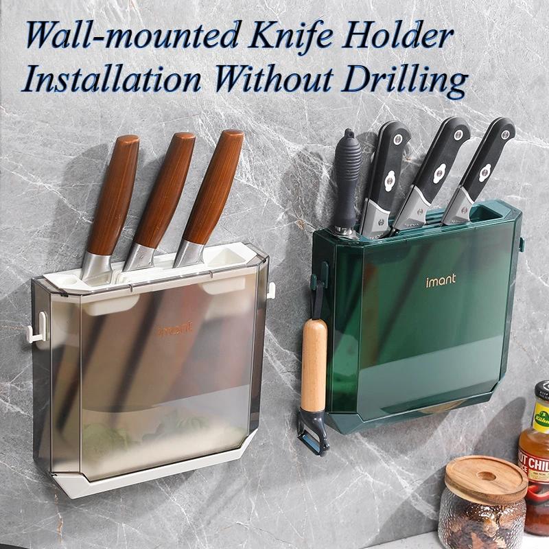 Wall Mounted Knife Holder Kitchen Accessories Knife Holder Storage Organization Kitchen Knives Set Support Tool Knife Stand