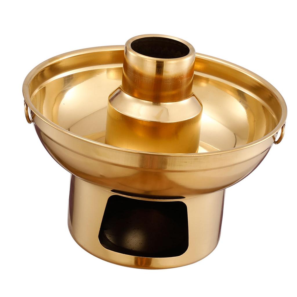 22cm 410 Stainless Steel Dessert Pan Dry Ice Dessert Container Pot Fruit Bowl Fountain Fondue for Ice Cream Fruits