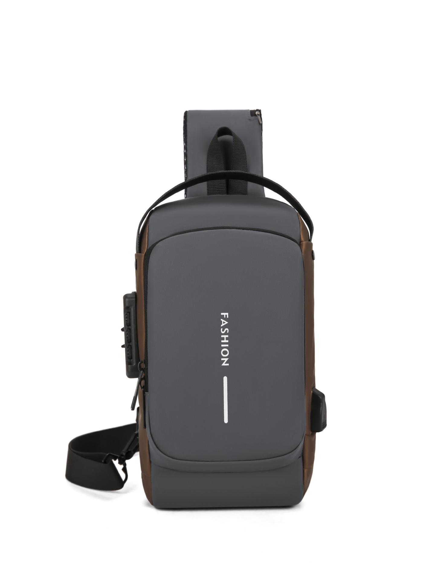 Мужская универсальная сумка кроссбоди с USB и замком