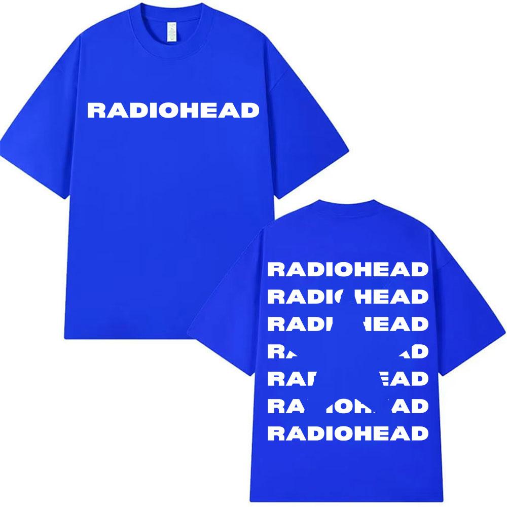 Rock Band Radiohead Tour 2025 Logo T Shirts Mens Fashion Pop Clothing Oversized Tshirt Unisex Hip Hop High Quality Cotton Tees