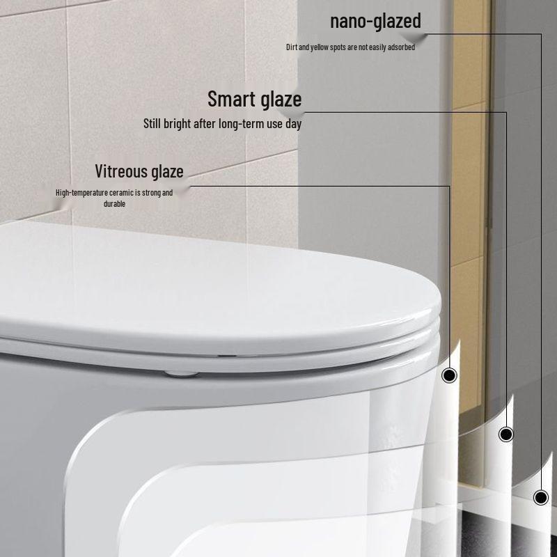 Compact High-Flush Silent Toilet with Swirl Siphon and Deodorant Seat