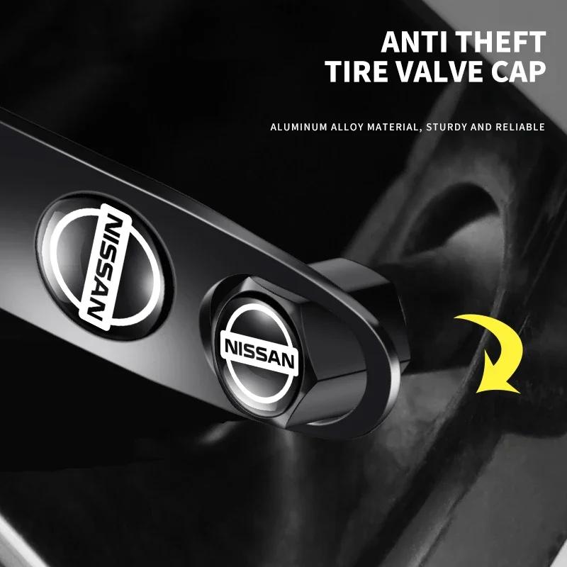 5PCS Car Accessories Metal Wheel Tire Valve Caps With Wrench Keychain For Nissan X-TRAIL XTRAIL T30 T31 T32 2013-2019 Logo