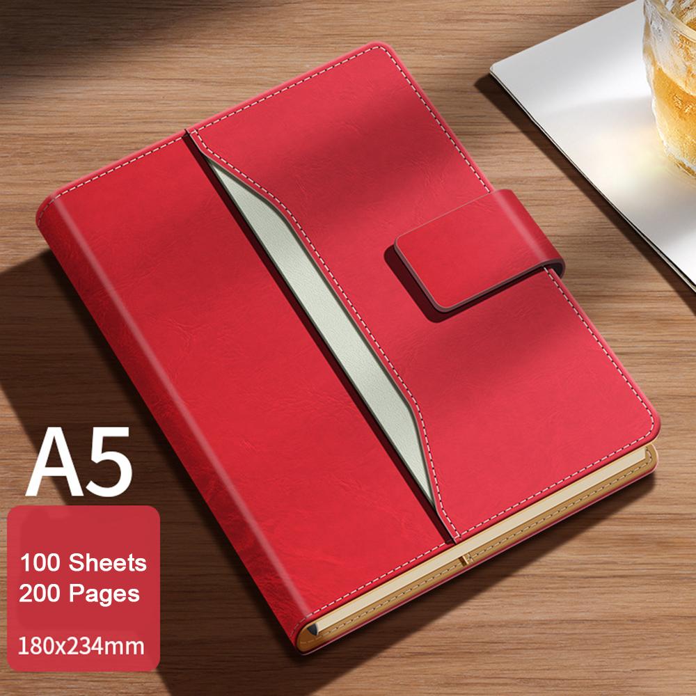 (Logo Can Be Engraved) A5 Leather Student Subject Notebook, Business High-end Loose-leaf Notepad, Buckle Diary, Work Meeting Minutes, Travel Diary