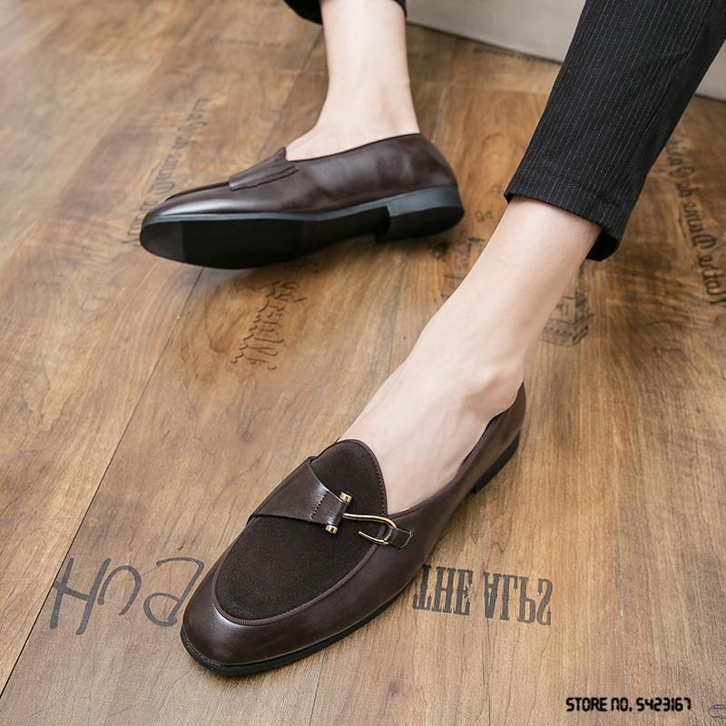 Fashion Fashion Suede Patchwork Monk Strap For Men Casual Oxford Gentleman Shoes Formal Wedding Prom Dress Homecoming Zapatillas Hombre