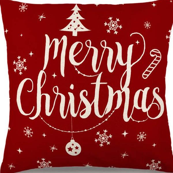 Neuer Weihnachts-Kissenbezug Elch Schneeflocken Festliche Dekoration Zuhause Sofa Wohnzimmer Kissen Kissen