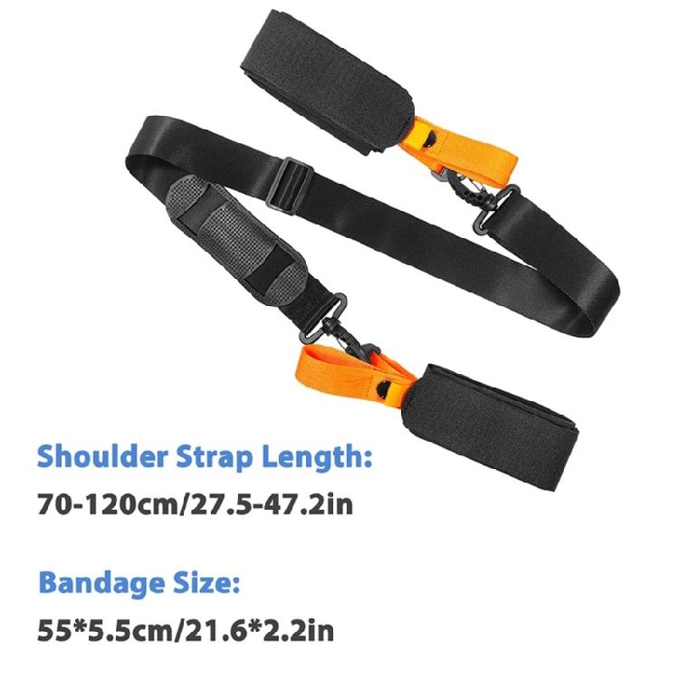 Multiple Use Ski Sled Shoulder Strap Hands Frees Transport For Skis Snowboards Adjustable EVA Strap Outdoor Equipment