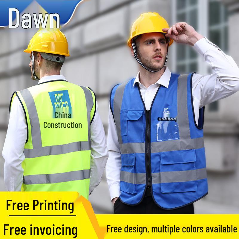 Multi-Pocket Reflective Safety Vest for Construction and Traffic Duty