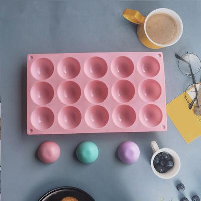 Silikon-Schokoladenform 15 Kavitäten Runde Form Backform Antihaft-Gefrierform Ofenfest Kuchenform für DIY Süßigkeiten Gelee Dessert Eiscreme