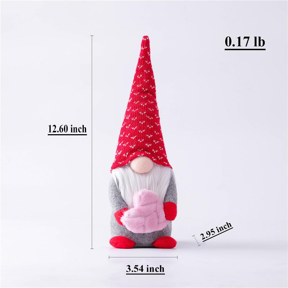 Valentines Day Gnome Plush Doll Decorations Mr and Mrs Handmake Ornament for Valentine's Day